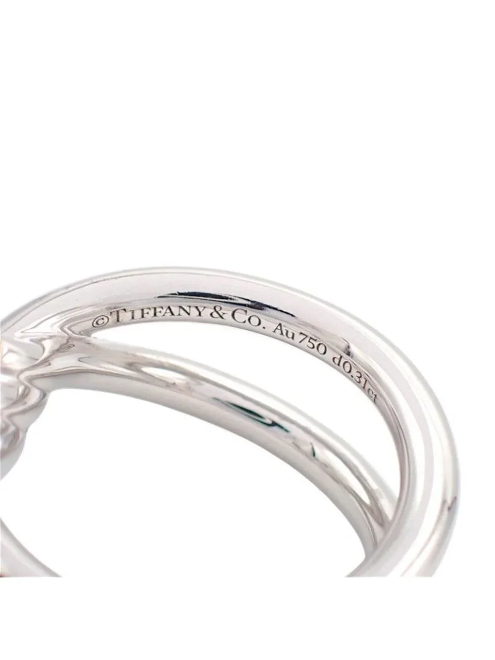 Tiffany & Co Knot Double Row Ring White Gold Diamond